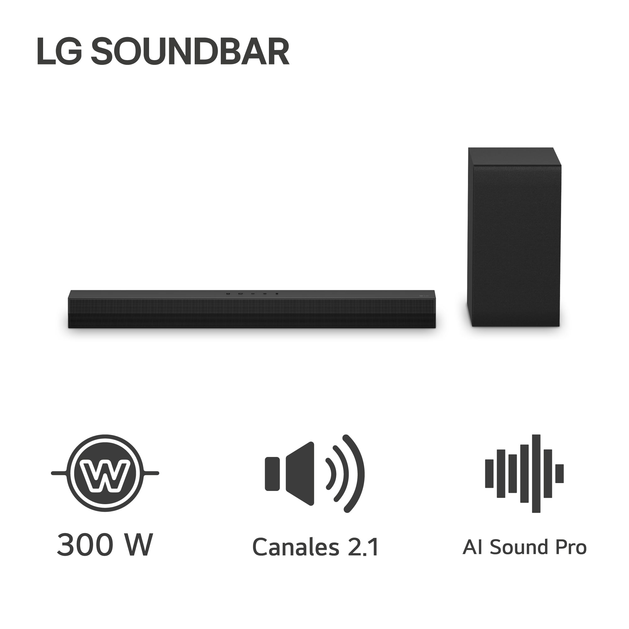 BARRA DE SONIDO LG S40T 300 W  2.1 CH  AI SOUND PRO
