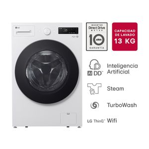 Lavarropas carga frontal 13 KG WM13GWNTS6P │ Blanco │ Inverter Direct Drive │AI DD │ ThinQ WIFI │Steam