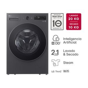 ENTREGA DESDE 7/08 | LAVASECARROPAS CARGA FRONTAL 20/10 KG WD20EGNTSP │ GRIS MATE │ INVERTER DIRECT DRIVE │ AI DD │ THINQ